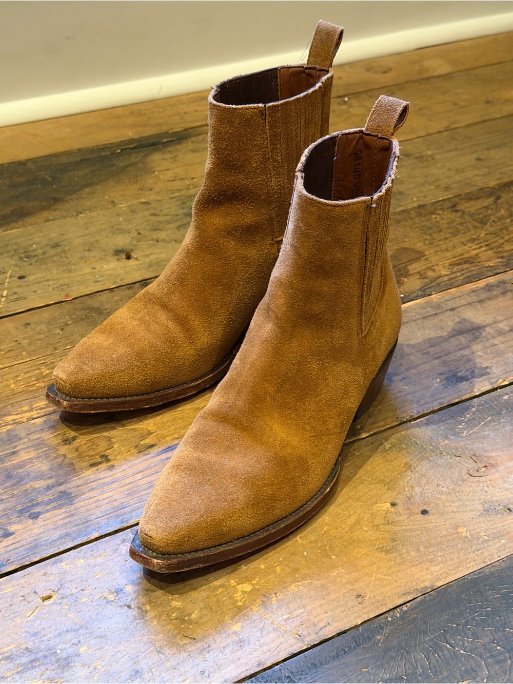 Tecovas Chestnut Suede Pull-On Ankle Boots - Picture 2 of 4